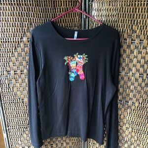 Women’s Christmas Long Sleeve Shirt Size Large EUC